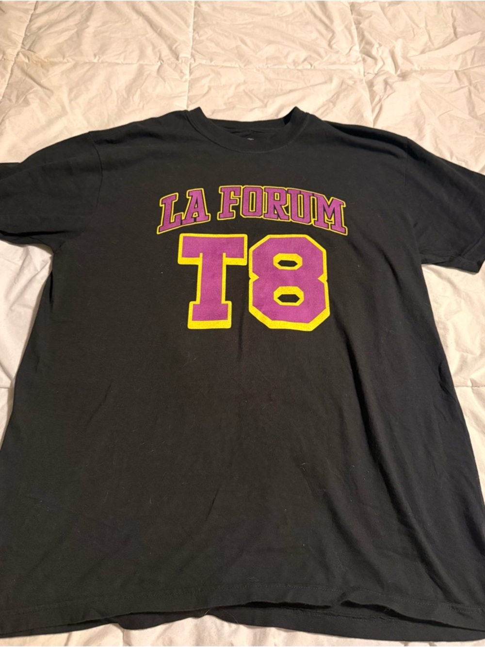 Tate Mcrae Merch LA Forum 'T8' Short Sleeve Tee - Black with Purple Accents